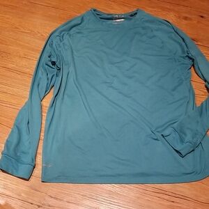 Teal Long Sleeve Men's Shirt SzL Russell Athletic